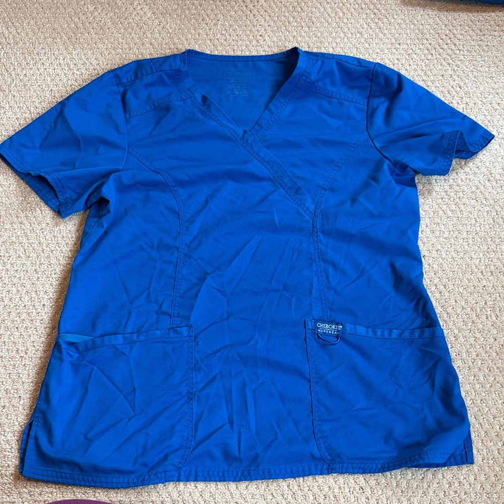 Cherokee Women's Scrub Top in Royal Blue